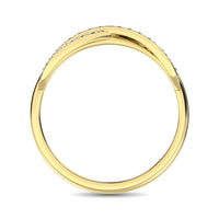 Thumbnail for 10K Yellow Gold 1/4 Ct.Tw. Diamond Cross Over Ring