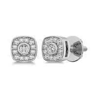 Thumbnail for 10K White Gold 1/5 Ct.Tw. Diamond Square Shape Stud Earrings