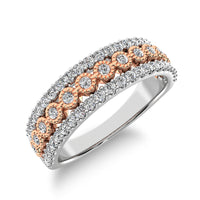 Thumbnail for 10K Two Tone Gold Square and Marquise Frame 2/5 Ct.Tw. Diamond Fashion Ring