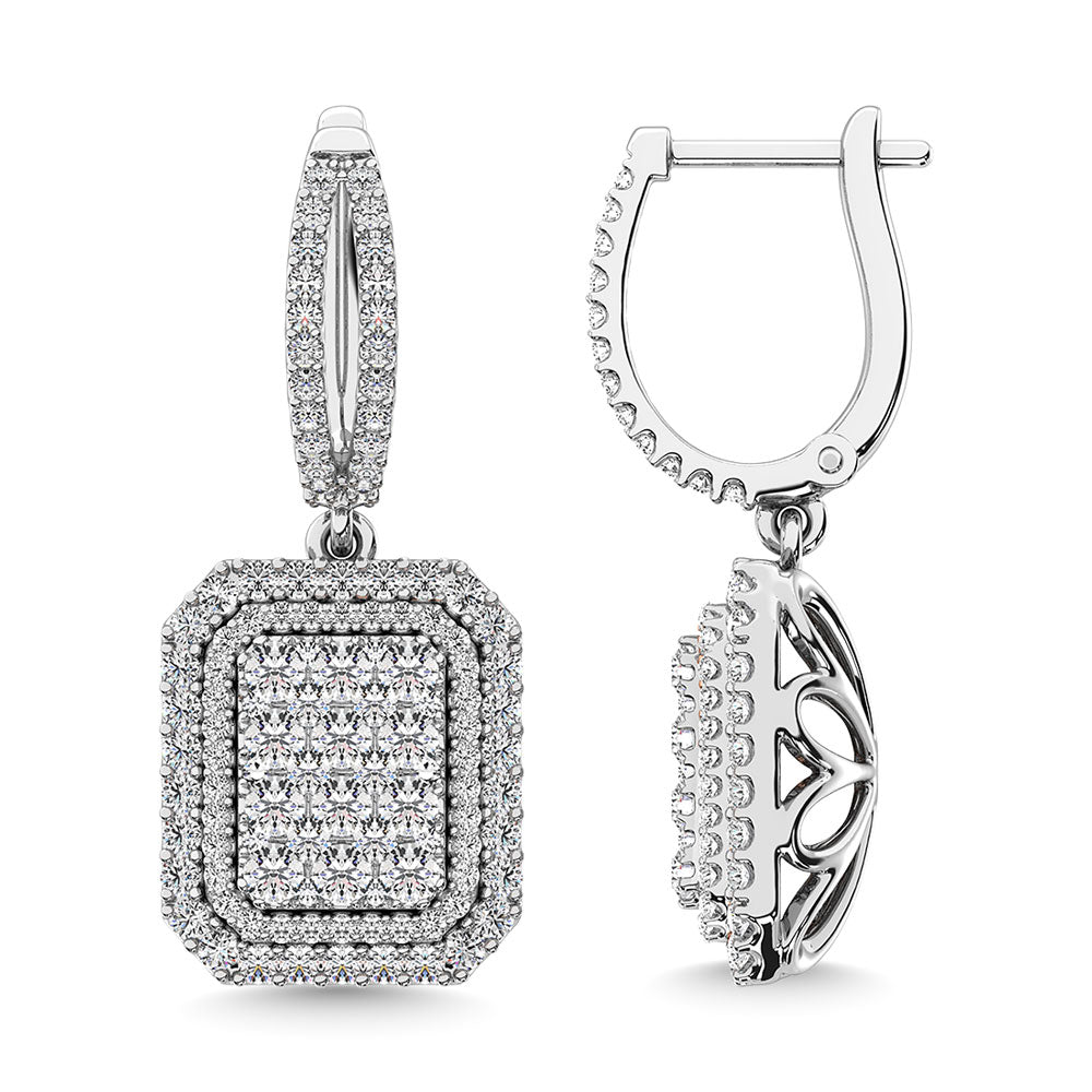 Diamond 2 1/5 Ct.Tw. Dangler Earring in 14K White Gold