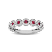 Thumbnail for 14K White Gold 5/8 Ct.Tw. Diamond & Ruby Stackable Band
