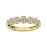 Thumbnail for 14K Yellow Gold 5/8 Ct.Tw. Diamond Round Frame Stackable Band