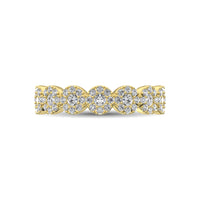 Thumbnail for 14K Yellow Gold 5/8 Ct.Tw. Diamond Round Frame Stackable Band