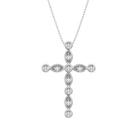 Thumbnail for 10K White Gold 1/6 Ct.Tw. Diamond Cross Pendant
