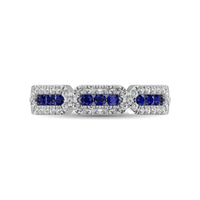 Thumbnail for 14K White Gold 5/8 Ct.Tw. Diamond & Blue Sapphire Stackable Band