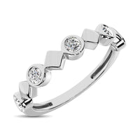 Thumbnail for 14K White Gold 1/6 Ct.Tw. Diamond Bezel Set Stackable Band