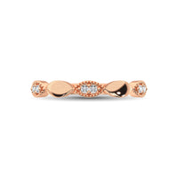 Thumbnail for 14K Rose Gold 1/10 Ct.Tw. Diamond Marquise Shape Stackable Band