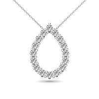 Thumbnail for 14K White Gold 3/8 Ct.Tw. Diamond Tear Drop Pendant