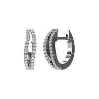 Thumbnail for 14K White Gold 1/4 Ct.Tw. Diamond Hoop Earrings