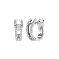 Thumbnail for 14K White Gold 1/4 Ct.Tw. Diamond  Huggies Earrings