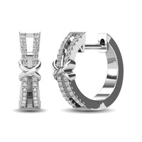 Thumbnail for 10K White Gold 1/6 Ct.Tw. Diamond Hoop Earrings
