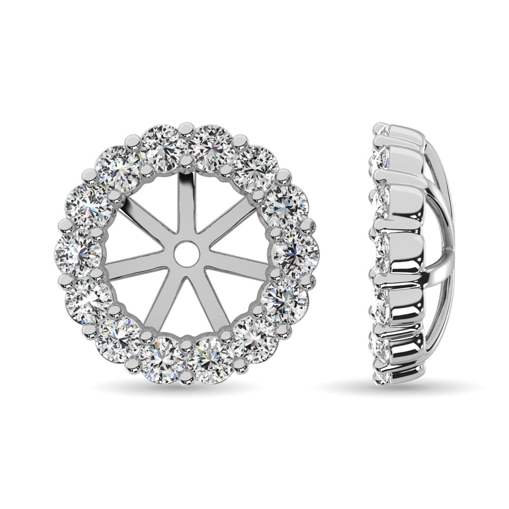 14K White Gold Diamond 2/5 Ct.Tw. Earrings Jacket