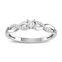 Thumbnail for 10K White Gold 1/6 Ct.Tw. Diamond Twist Ring