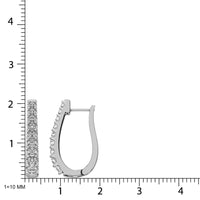 Thumbnail for 10K White Gold Diamond 1 Ct.Tw. Classic Hoop Earrings
