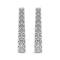 Thumbnail for 10K White Gold Diamond 1 Ct.Tw. Classic Hoop Earrings