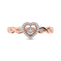 Thumbnail for 10K Rose Gold Diamond 1/10 Ct.Tw. Heart Ring