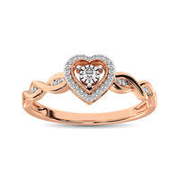 Thumbnail for 10K Rose Gold Diamond 1/10 Ct.Tw. Heart Ring