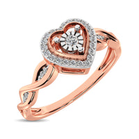 Thumbnail for 10K Rose Gold Diamond 1/10 Ct.Tw. Heart Ring