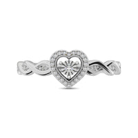 Thumbnail for 10K White Gold Diamond 1/10 Ct.Tw. Heart Ring