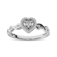 Thumbnail for 10K White Gold Diamond 1/10 Ct.Tw. Heart Ring