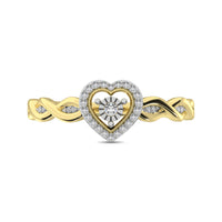 Thumbnail for 10K Yellow Gold Diamond 1/10 Ct.Tw. Heart Ring