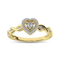 Thumbnail for 10K Yellow Gold Diamond 1/10 Ct.Tw. Heart Ring