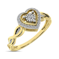 Thumbnail for 10K Yellow Gold Diamond 1/10 Ct.Tw. Heart Ring