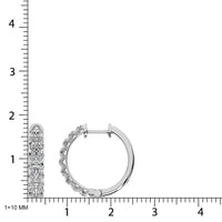 Thumbnail for 10K White Gold Diamond 1 Ct.Tw. Hoop Earrings