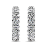 Thumbnail for 10K White Gold Diamond 1 Ct.Tw. Hoop Earrings