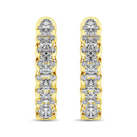 Thumbnail for 10K Yellow Gold Diamond 1 Ct.Tw. Hoop Earrings