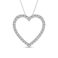 Thumbnail for 10K White Gold Diamond 1/2 Ct.Tw. Heart Pendant