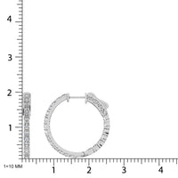 Thumbnail for 10K White Gold Diamond 1/2 Ct.Tw. In and Out Hoop Earrings