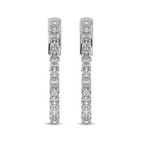 Thumbnail for 10K White Gold Diamond 1 Ct.Tw. In and Out Hoop Earrings
