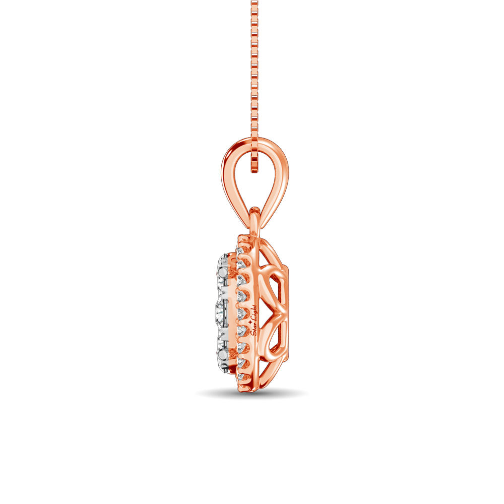 Diamond Fashion Pendant 5/8 ct tw Round Cut in 14K Rose Gold