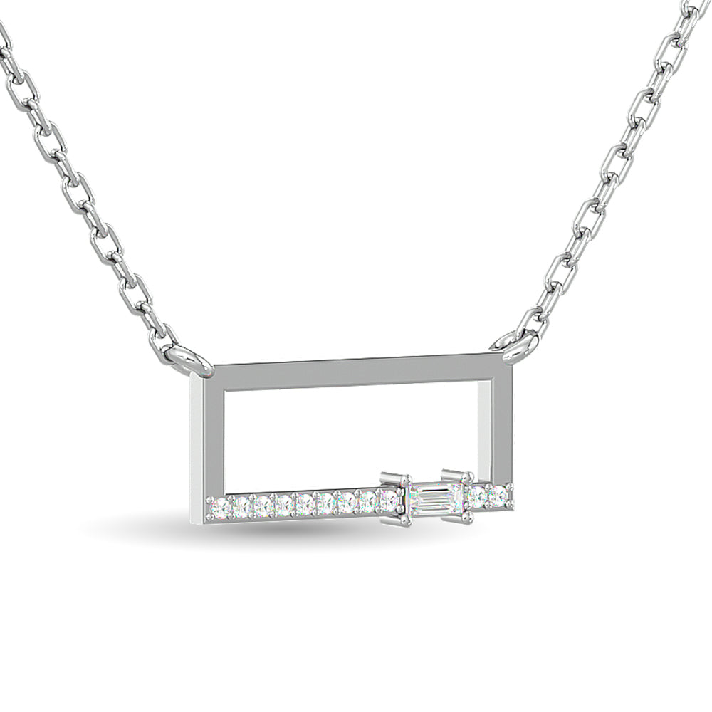 10KT WHITE GOLD 1/10CT TW DIAMOND NECKPIECE
