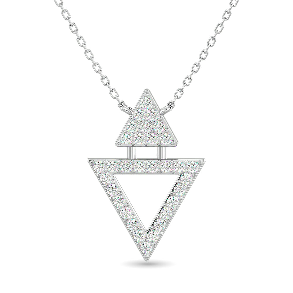 10KT WHITE GOLD 1/6CT TW DIAMOND NECKPIECE