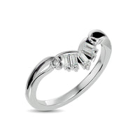 Thumbnail for 10KT WHITE GOLD 1/8CT TW DIAMOND CHEVRON BAND