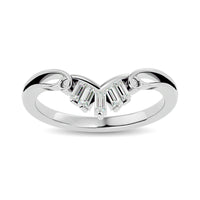 Thumbnail for 10KT WHITE GOLD 1/8CT TW DIAMOND CHEVRON BAND