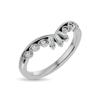 Thumbnail for 10KT WHITE GOLD 1/8CT TW DIAMOND CHEVRON BAND