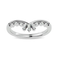 Thumbnail for 10KT WHITE GOLD 1/8CT TW DIAMOND CHEVRON BAND