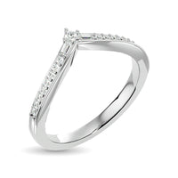 Thumbnail for 10KT WHITE GOLD 1/6CT TW DIAMOND CHEVRON BAND