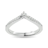 Thumbnail for 10KT WHITE GOLD 1/6CT TW DIAMOND CHEVRON BAND