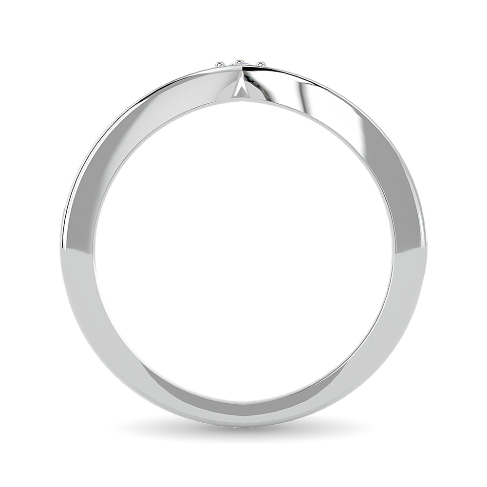 10KT WHITE GOLD 1/6CT TW DIAMOND CHEVRON BAND