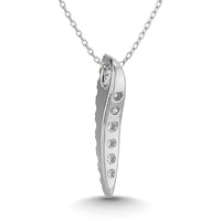 Thumbnail for 10KT WHITE GOLD 1/10CT TW DIAMOND PENDANT