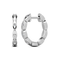 Thumbnail for Diamond 1/10 ct tw Hoop Earrings in 10K White Gold