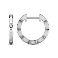 Thumbnail for Diamond 1/10 ct tw Hoop Earrings in 10K White Gold