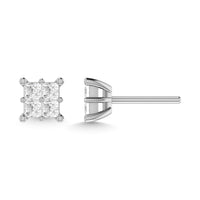 Thumbnail for Diamond 1/4 Ct.Tw. Princess Cut Fashion Earrings in 14K White Gold