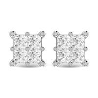 Thumbnail for Diamond 1/4 Ct.Tw. Princess Cut Fashion Earrings in 14K White Gold