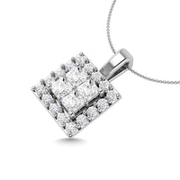 Thumbnail for Diamond 1/4 Ct.Tw. Round and Princess Fashion Pendant in 14K White Gold