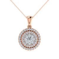Thumbnail for 10K Rose Gold 3/4 Ct.Tw. Diamond Cluster Round Shape Pendant